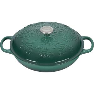 imageLe Creuset Olive Branch Collection Enameled Cast Iron Signature Braiser 35 qt Artichaut with Embossed LidArtichaut