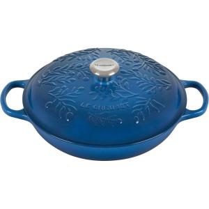 imageLe Creuset Olive Branch Collection Enameled Cast Iron Signature Braiser 35 qt Artichaut with Embossed LidMarseille