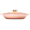 imageLe Creuset Signature Enameled Cast Iron Petal Braiser 225qt Peche wLight Gold KnobPeche