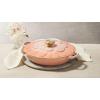 imageLe Creuset Signature Enameled Cast Iron Petal Braiser 225qt Peche wLight Gold KnobPeche