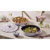 imageLe Creuset Signature Enameled Cast Iron Petal Braiser 225qt Peche wLight Gold KnobSea Salt