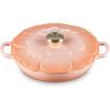 imageLe Creuset Signature Enameled Cast Iron Petal Braiser 225qt Peche wLight Gold KnobPeche