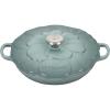 imageLe Creuset Signature Enameled Cast Iron Petal Braiser 225qt Peche wLight Gold KnobSea Salt