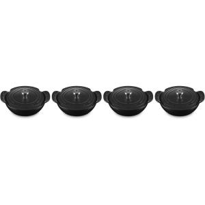 imageLe Creuset Enameled Cast Iron Gourmand Collection Set of 4 Mini Oval Baker 3 qt Matte BlackMini Round Braiser with Lid