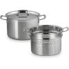imageLe Creuset Stainless Steel Classic 3Ply Deep Pasta Pot and Sieve 75qt