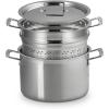 imageLe Creuset Stainless Steel Classic 3Ply Deep Pasta Pot and Sieve 75qt