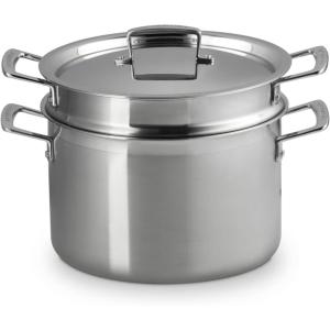 imageLe Creuset Stainless Steel Classic 3Ply Deep Pasta Pot and Sieve 75qt