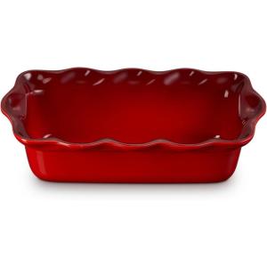 imageLe Creuset Stoneware Heritage Fluted Loaf Pan 9quot Sea SaltCerise