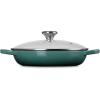 imageLe Creuset Enameled Cast Iron Signature Round Braiser with Glass Lid 225 qt WhiteArtichaut