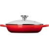 imageLe Creuset Enameled Cast Iron Signature Round Braiser with Glass Lid 225 qt WhiteCerise