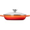 imageLe Creuset Enameled Cast Iron Signature Round Braiser with Glass Lid 225 qt WhiteFlame