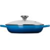 imageLe Creuset Enameled Cast Iron Signature Round Braiser with Glass Lid 225 qt WhiteMarseille