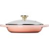 imageLe Creuset Enameled Cast Iron Signature Round Braiser with Glass Lid 225 qt WhitePeche