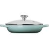 imageLe Creuset Enameled Cast Iron Signature Round Braiser with Glass Lid 225 qt WhiteSea Salt