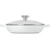 imageLe Creuset Enameled Cast Iron Signature Round Braiser with Glass Lid 225 qt WhiteWhite