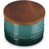 imageLe Creuset Signature Salt Cellar and Storage Canister with Wood Lid 7 oz LicoriceArtichaut