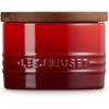 imageLe Creuset Signature Salt Cellar and Storage Canister with Wood Lid 7 oz LicoriceCerise