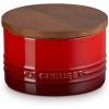 imageLe Creuset Signature Salt Cellar and Storage Canister with Wood Lid 7 oz LicoriceCerise