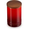 imageLe Creuset Signature Salt Cellar and Storage Canister with Wood Lid 7 oz LicoriceCerise