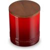 imageLe Creuset Signature Salt Cellar and Storage Canister with Wood Lid 7 oz LicoriceCerise