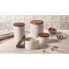 imageLe Creuset Signature Salt Cellar and Storage Canister with Wood Lid 7 oz LicoriceWhite