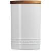 imageLe Creuset Signature Salt Cellar and Storage Canister with Wood Lid 7 oz LicoriceWhite