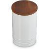 imageLe Creuset Signature Salt Cellar and Storage Canister with Wood Lid 7 oz LicoriceWhite