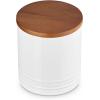 imageLe Creuset Signature Salt Cellar and Storage Canister with Wood Lid 7 oz LicoriceWhite