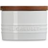 imageLe Creuset Signature Salt Cellar and Storage Canister with Wood Lid 7 oz LicoriceWhite