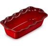 imageLe Creuset Stoneware Set of 2 9quot Heritage Fluted Pie and 9quot Fluted Loaf Dish CeriseCerise