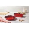 imageLe Creuset Stoneware Set of 2 9quot Heritage Fluted Pie and 9quot Fluted Loaf Dish CeriseChiffon Pink