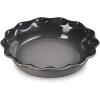 imageLe Creuset Stoneware Set of 2 9quot Heritage Fluted Pie and 9quot Fluted Loaf Dish CeriseOyster