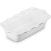 imageLe Creuset Stoneware Set of 2 9quot Heritage Fluted Pie and 9quot Fluted Loaf Dish CeriseWhite