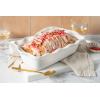 imageLe Creuset Stoneware Set of 2 9quot Heritage Fluted Pie and 9quot Fluted Loaf Dish CeriseWhite