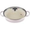 imageLe Creuset Enameled Cast Iron Signature Round Braiser with Glass Lid 225 qt WhiteShallot