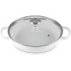 imageLe Creuset Enameled Cast Iron Signature Round Braiser with Glass Lid 225 qt WhiteWhite