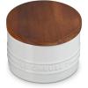imageLe Creuset Signature Salt Cellar and Storage Canister with Wood Lid 7 oz LicoriceWhite