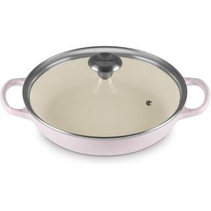 imageLe Creuset Enameled Cast Iron Signature Round Braiser with Glass Lid 225 qt WhiteShallot