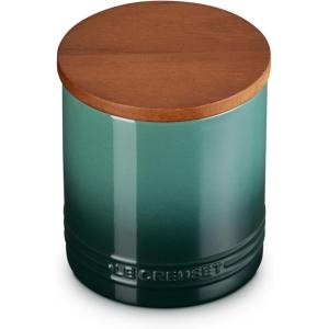 imageLe Creuset Signature Salt Cellar and Storage Canister with Wood Lid 7 oz LicoriceArtichaut