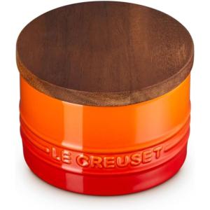 imageLe Creuset Signature Salt Cellar and Storage Canister with Wood Lid 7 oz LicoriceFlame