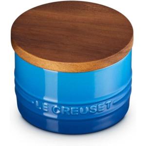 imageLe Creuset Signature Salt Cellar and Storage Canister with Wood Lid 7 oz LicoriceMarseille