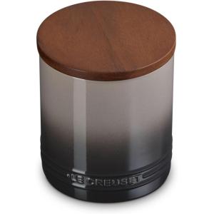 imageLe Creuset Signature Salt Cellar and Storage Canister with Wood Lid 7 oz LicoriceOyster
