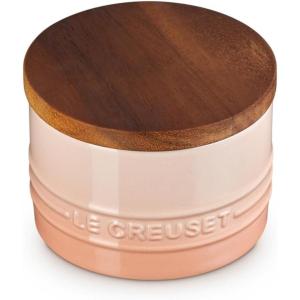 imageLe Creuset Signature Salt Cellar and Storage Canister with Wood Lid 7 oz LicoricePeche