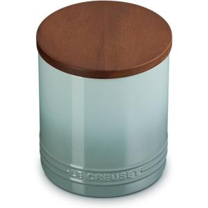 imageLe Creuset Signature Salt Cellar and Storage Canister with Wood Lid 7 oz LicoriceSea Salt