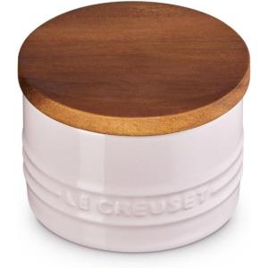 imageLe Creuset Signature Salt Cellar and Storage Canister with Wood Lid 7 oz LicoriceShallot