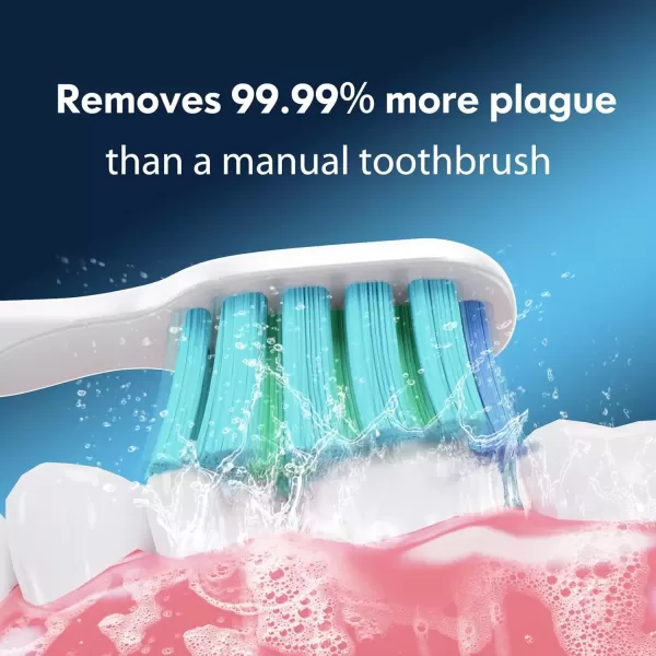 imageDADATECH Electric Toothbrush for Adults and Kids Sonic Toothbrush Rechargeable with 9 Brush Heads 5 Modes and 2 Minutes Smart Timer 4Hours Charge for 60 Days Roman Column Handle PinkWhite With Silver Button
