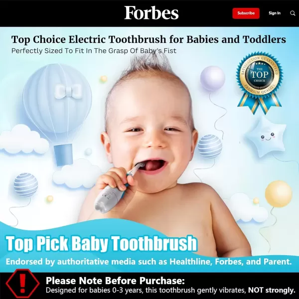 imageDADATECH Toddler Electric Toothbrush Kids Age 123 Years Old Baby Electric Toothbrush with LED Light 2 Minutes Timer 4 Vibrating Heads for Infants Toothbrush 6 to 12 Months and Up BlueBlue
