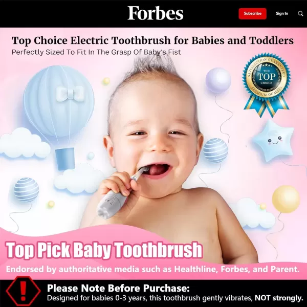 imageDADATECH Toddler Electric Toothbrush Kids Age 123 Years Old Baby Electric Toothbrush with LED Light 2 Minutes Timer 4 Vibrating Heads for Infants Toothbrush 6 to 12 Months and Up BluePink