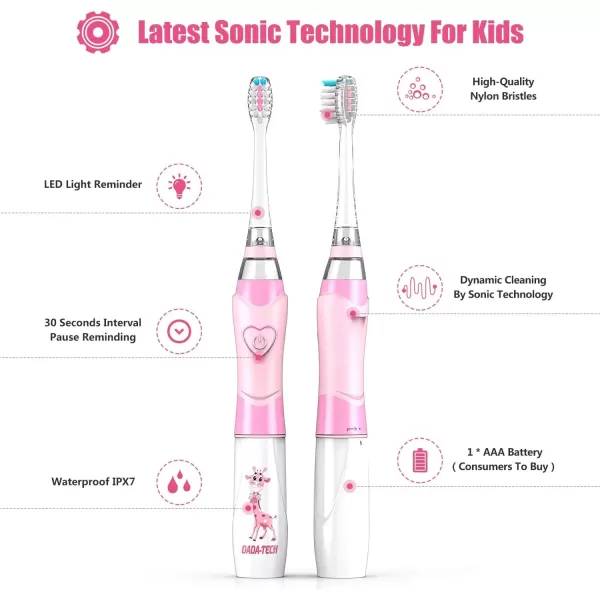 imageDadaTech BabyKids Electric Toothbrush Replacement Heads for DTBB1 DTK6 SG513 SG977  Pack of 4 RoundMedium