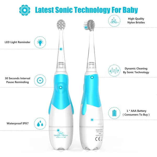 imageDadaTech BabyKids Electric Toothbrush Replacement Heads for DTBB1 DTK6 SG513 SG977  Pack of 4 RoundMedium
